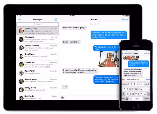  1. iMessage. iMessage của Apple là một trong những dịch vụ nhắn tin tốt nhất trên thị trường hiện nhưng ứng dụng này mới chỉ được độc quyền cho nền tảng iOS. Trong khi người dùng iPhone, iPad có thể tận dụng iMessage để trao đổi tin nhắn và video tiện lợi thì họ cần phải có thêm một ứng dụng bên thứ 3 nếu muốn giao tiếp với các thiết bị Android.