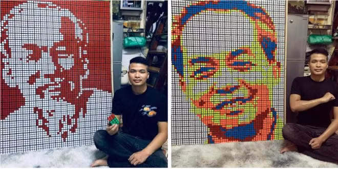 Chang shipper co tai le bien khoi rubik sac mau thanh tranh chan dung