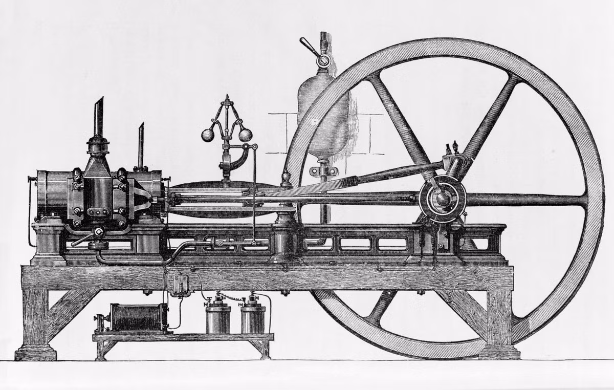 Năm 1876, kỹ sư người Đức Nikolaus Otto chế tạo ra động cơ bốn thì. Trong động cơ này, bốn xi lanh được đốt lần lượt nên nhiên liệu bị kích nổ trong từng xi lanh sẽ đẩy piston xuống trong mỗi thì thứ tư.