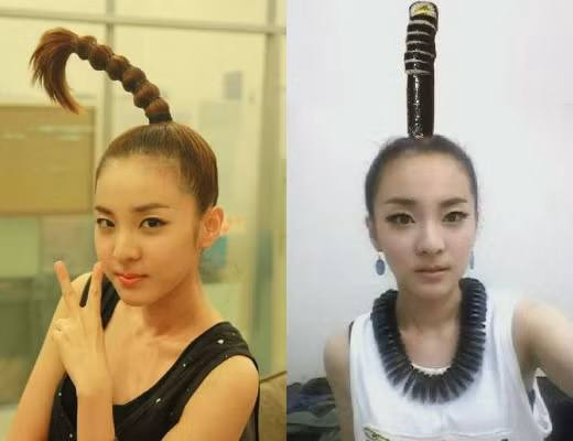 Dara đã từng "cộp mác" với kiểu tóc độc đáo này và khiến fan tưởng tượng đến cả cây kimbap.