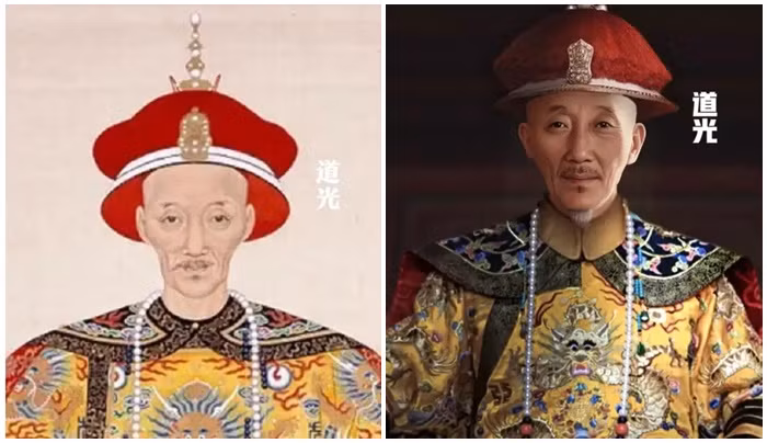  Đạo Quang: Đạo Quang hoàng đế trị vì từ năm 1820 đến năm 1850. Là con trai của Gia Khánh hoàng đế, ông phải đối mặt với áp lực từ trong và ngoài nước cũng như khó khăn về tài chính của nhà Thanh. Ông đã thực hiện một số cải cách như chấn chỉnh lại bộ máy quan lại và giảm bớt gánh nặng cho dân chúng, nhưng những nỗ lực này không đủ để giải quyết những vấn đề cố hữu của triều đình lúc bấy giờ. Đạo Quang đế, qua hình ảnh tái hiện bởi AI, xuất hiện với vẻ ngoài gầy gò, đôi má hóp và khuôn mặt có phần tiều tụy.(Ảnh: QQ News) 