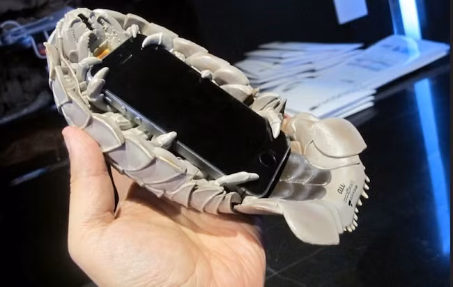 Trước đó, tại Nhật, các loại vỏ điện thoại có hình thù độc đáo, thậm chí kì lạ rất được ưa chuộng. Trong hình là vỏ thiết kế dựa trên hình dáng một loài giáp xát dưới biển. 