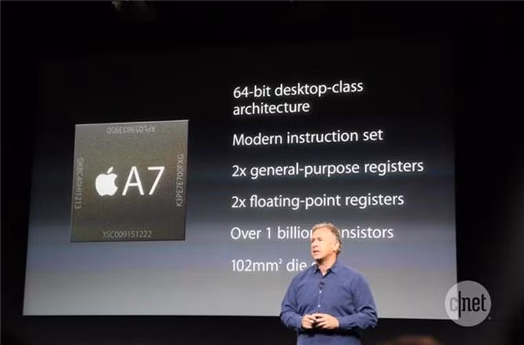 Qualcomm: chip A7 64 bit của Apple khiến nhà sản xuất chip hoang mang. Thông tin này được một nhân sự của Qualcomm đưa ra. Theo đó, họ đã rất ngạc nhiên, trong tư thế bị động và nó đã tạo ra một sự hoang mang lớn trong ngành công nghiệp này.