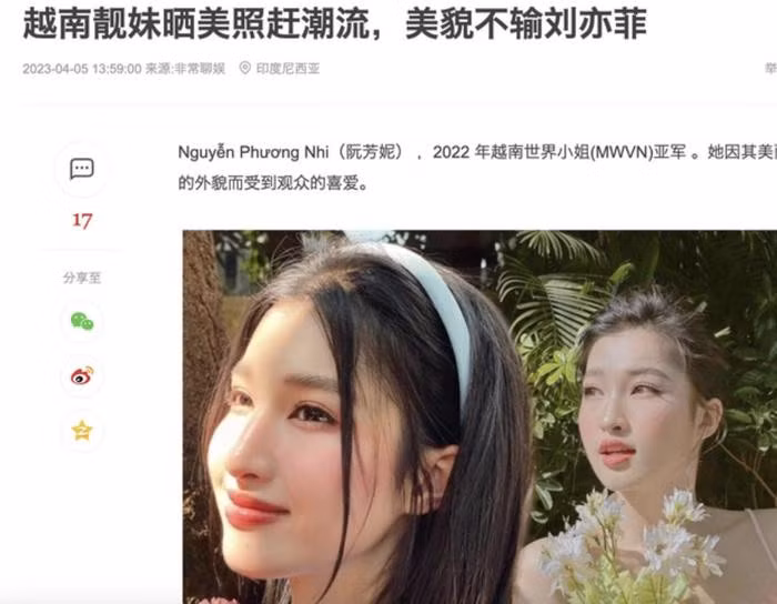 Phương Nhi bất ngờ được truyền thông Hoa ngữ chú ý Phuong Nhi bat ngo duoc truyen thong Hoa ngu chu y