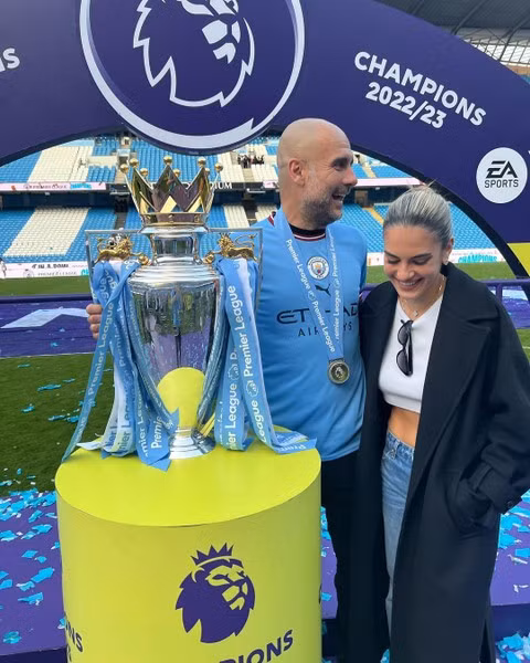 Maria Guardiola từng gây sốt khi xuất hiện trong lễ ăn mừng chức vô địch Premier League của Man City hồi tháng 5. Ảnh: Instagram NV.