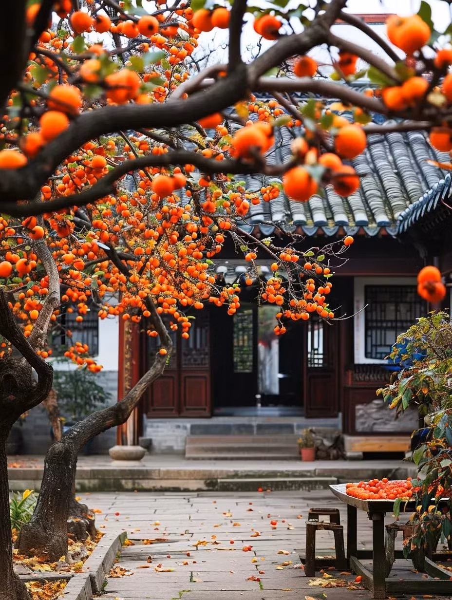 Hồng: Cây hồng được coi là loại cây tốt lành, trồng nó tượng trưng cho sự thịnh vượng, hạnh phúc trong cuộc sống gia đình. Quả màu đỏ cam tượng trưng cho sự thịnh vượng và những điều tốt đẹp sắp xảy ra, đồng thời mang ý nghĩa may mắn, tài lộc.
