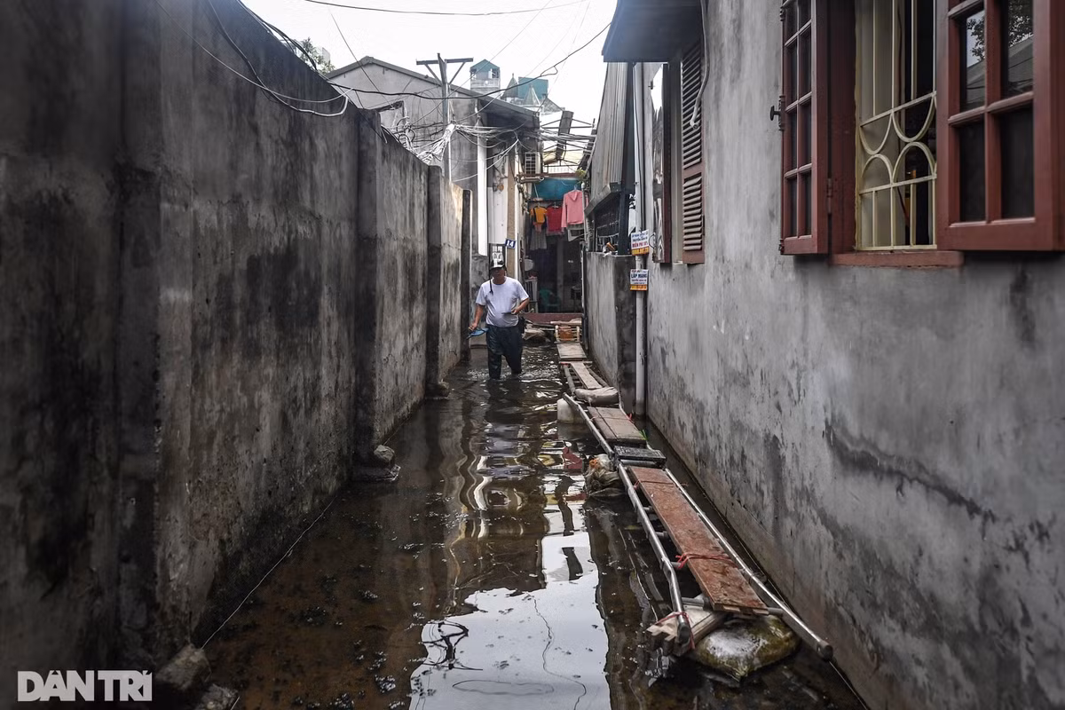Con ngõ 139 Âu Cơ cũng chung cảnh ngộ khi cứ mưa to là ngập, đây cũng là khu vực ngập sâu nhất và chịu ảnh hưởng nặng nhất.