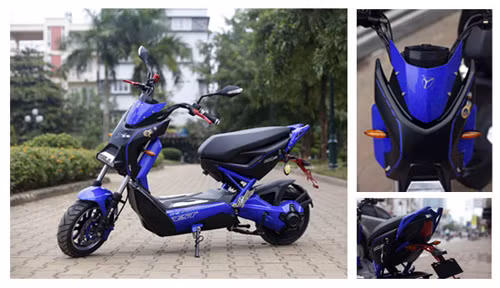 Yên xe được bố trí gọn và hợp lí trên khung sườn hình chữ X.