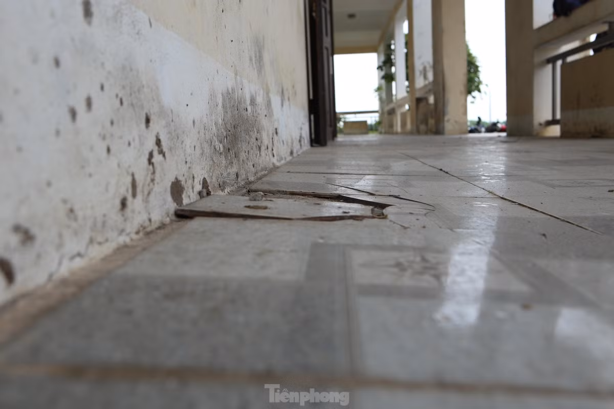 Dù chưa từng đón học sinh, nhưng do thời gian dài không sử dụng, các hạng mục bên trong như nền nhà, sơn tường, cửa… đã bị hư hỏng.