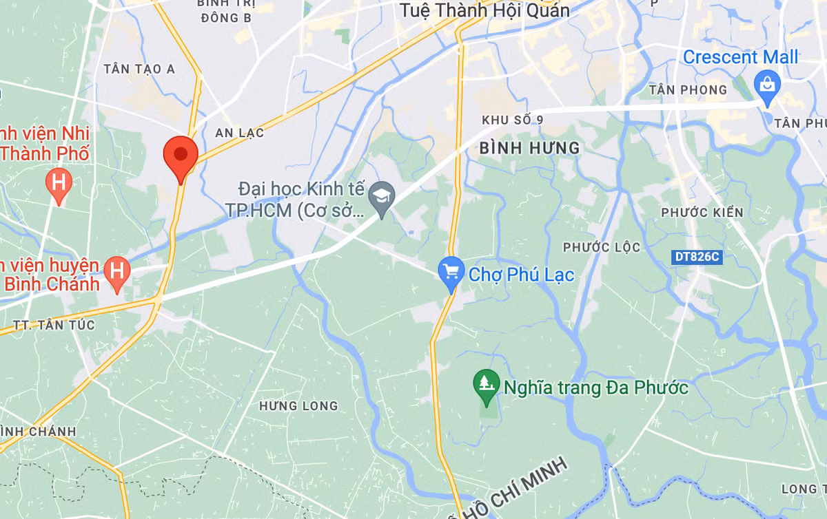CSGT An Lạc thực hiện kiểm tra, xử lý “xe mù” trên quốc lộ 1, quận Bình Tân, TP.HCM. Ảnh: Google Maps.