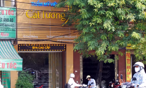 Trung tâm thẩm mỹ Cát Tường nơi xảy ra vụ việc.
