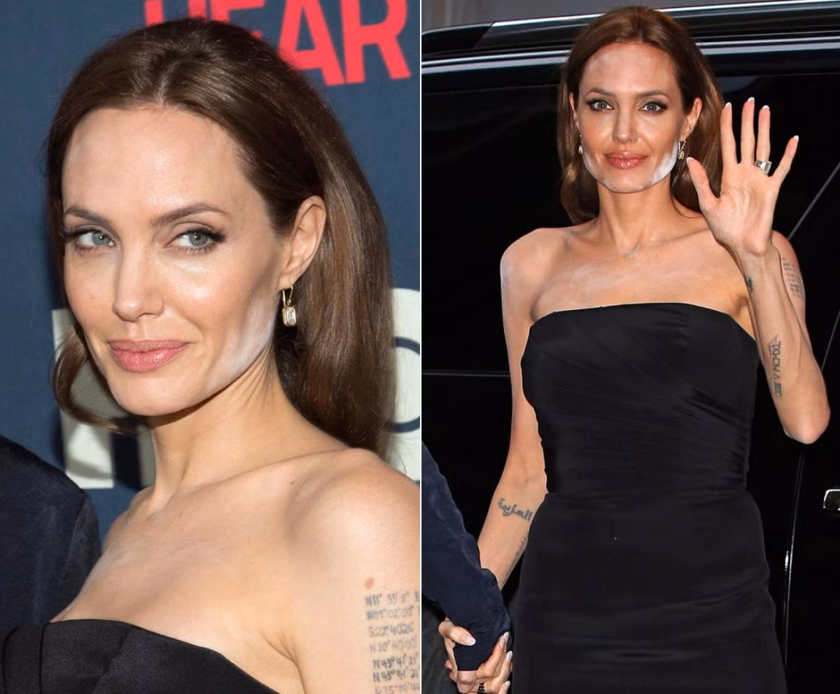 Angelina Jolie trở thành nạn nhân của trang điểm, khi xuất hiện tại buổi công chiếu của bộ phim The Normal Heart" ở New York, với lớp bột trắng bí ẩn trên mặt, ngực và vai. Angelina Jolie trở thành nạn nhân của trang điểm, khi xuất hiện tại buổi công chiếu của bộ phim The Normal Heart" ở New York, với lớp bột trắng bí ẩn trên mặt, ngực và vai.