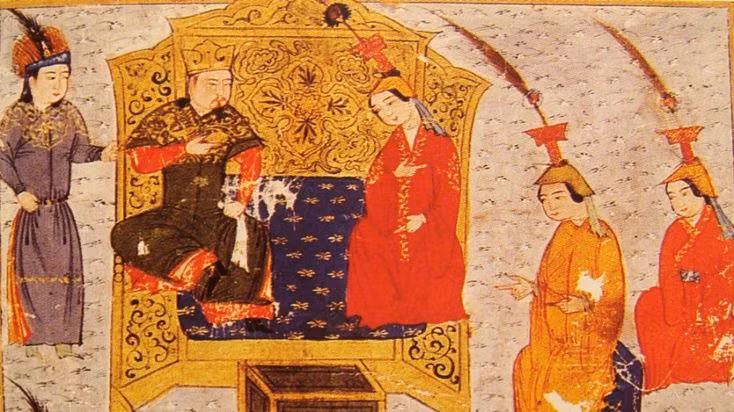  4. Đế chế Mông Cổ bảo vệ Con đường Tơ lụa. Dưới thời Đế chế Mông Cổ (thế kỷ 13), Con đường Tơ lụa trải qua thời kỳ an toàn nhất, nhờ sự ổn định mà đế chế này mang lại. Các thương nhân và người hành hương có thể đi lại dễ dàng hơn, giúp cho thương mại phát triển mạnh mẽ và văn hóa, tri thức lưu chuyển hiệu quả. Ảnh: Pinterest.