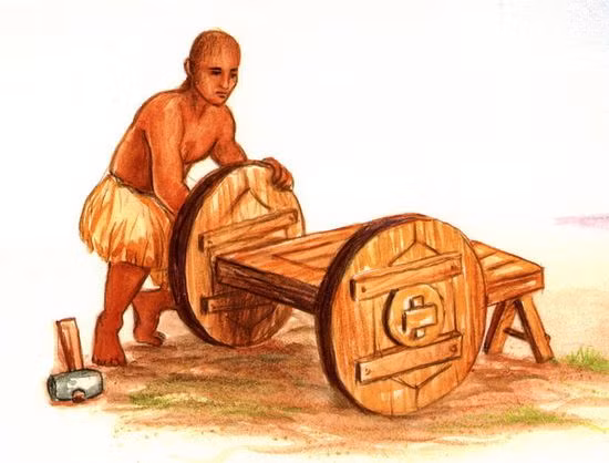  3. Phát minh bánh xe. Người Sumer là những người đầu tiên phát minh ra bánh xe khoảng năm 3.500 TCN, dùng trong nông nghiệp, chiến tranh và vận chuyển hàng hóa. Ảnh: Pinterest.