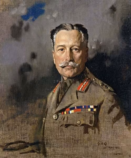  Douglas Haig (Anh). Haig là chỉ huy của Lực lượng Viễn chinh Anh tại Mặt trận phía Tây. Dù gây tranh cãi về chiến thuật tấn công hao tổn, ông đóng vai trò quan trọng trong nhiều trận chiến lớn như Trận Somme và Trận Passchendaele. Ảnh: Pinterest.