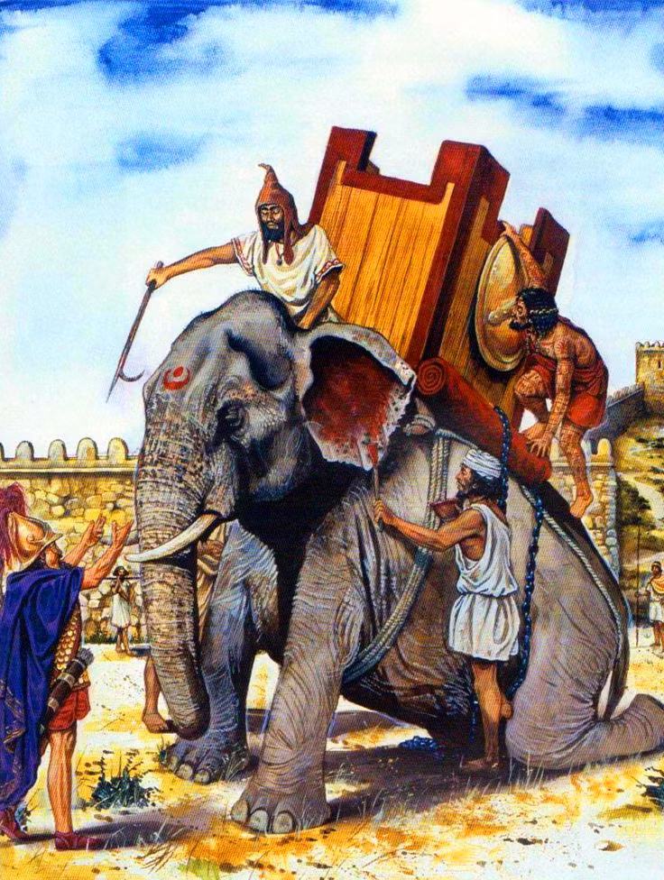  13. Voi chiến trong văn hóa Hindu. Trong văn hóa Hindu, voi được xem là thiêng liêng và liên quan đến thần Ganesha. Việc sử dụng voi chiến không chỉ mang ý nghĩa quân sự mà còn thể hiện sức mạnh thần thánh. Ảnh: Pinterest.
