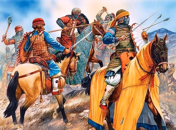  4. Chiến dịch ở Ai Cập (1260). Trong trận Ain Jalut, Quân Mông Cổ dưới sự lãnh đạo của Kitbuqa đối đầu với quân đội Mamluk của Ai Cập và bại trận. Đây là lần đầu tiên quân Mông Cổ phải chịu thất bại nghiêm trọng trong một cuộc chiến kiểu dàn trận trên đất liền. Ảnh: Pinterest.