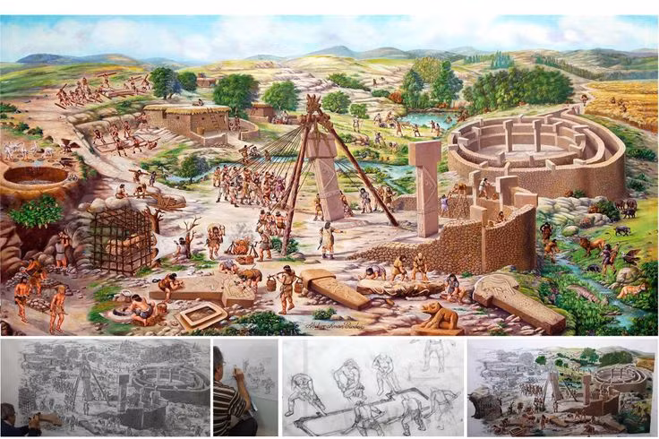  Không có dấu vết cư trú cố định. Không giống như nhiều di tích cổ khác, Göbekli Tepe không có dấu hiệu của các ngôi nhà, khu vực sinh hoạt hoặc đồ gia dụng thường ngày, cho thấy nơi đây không phải là khu dân cư mà có thể là một khu vực linh thiêng, chỉ được sử dụng cho mục đích nghi lễ. Ảnh: Pinterest.