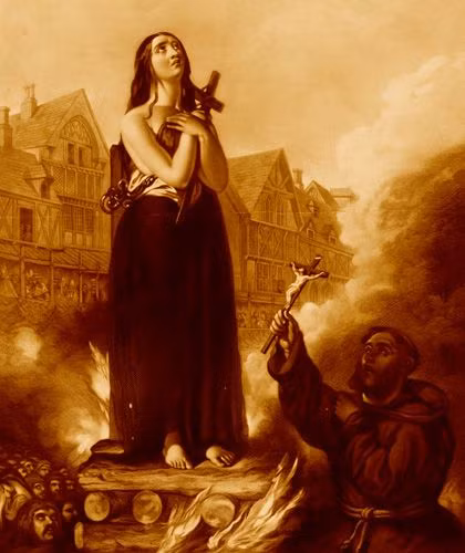 Sau khi bị đem ra tòa, Jeanne d'Arc bị kết án về tội dị giáo và sử dụng thuật phù thủy. Bà đã bị thiêu sống vào ngày 30/5/1431, khi tuổi chỉ mới 19.