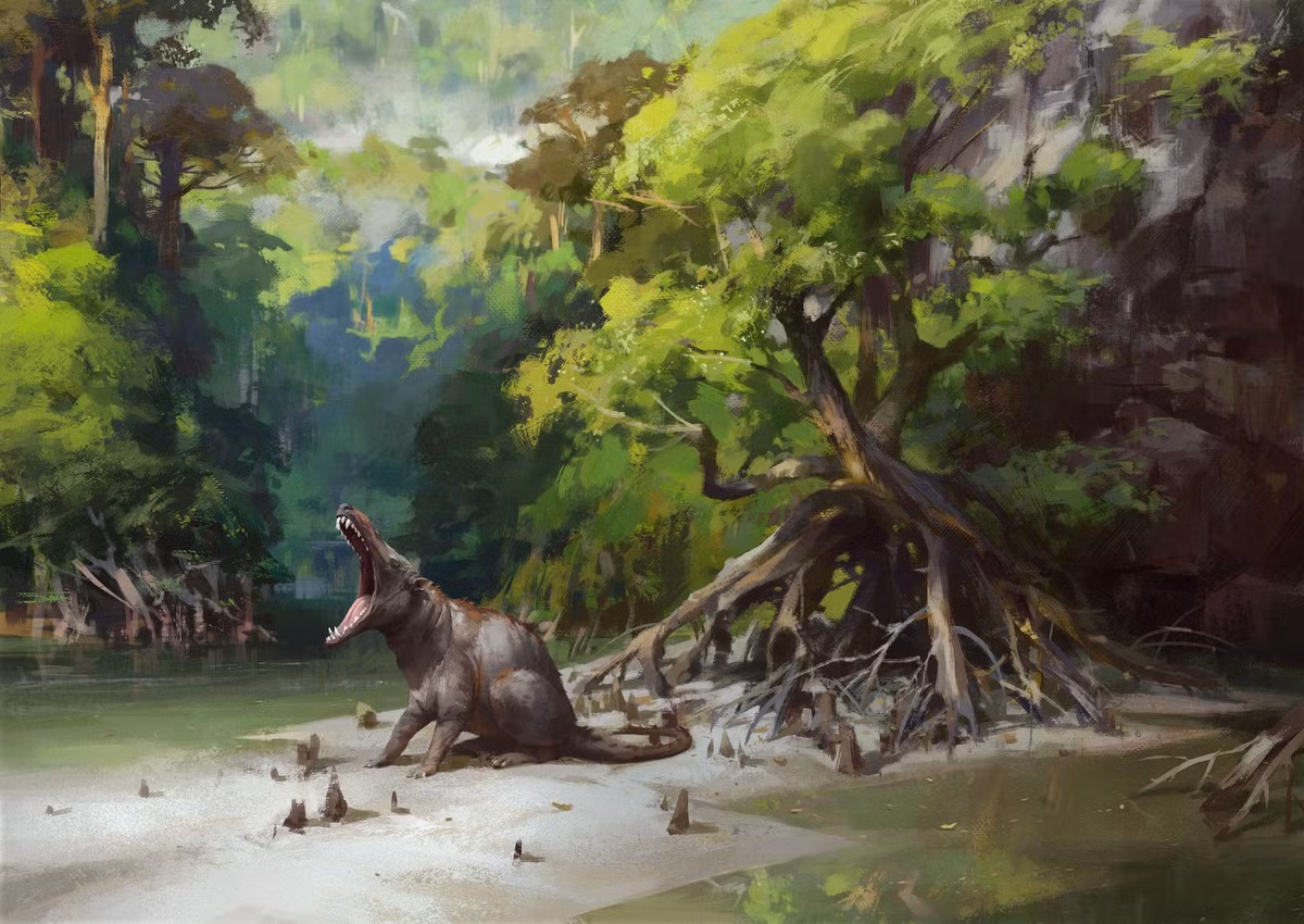 Vào thời Andrewsarchus tồn tại, động vật ăn thịt đích thực (Carnivora) chưa xuất hiện. Trên thực tế, Andrewsarchus có mối liên hệ gần gũi với động vật guốc chẵn, mà ngày nay đều là loài ăn thực vật.