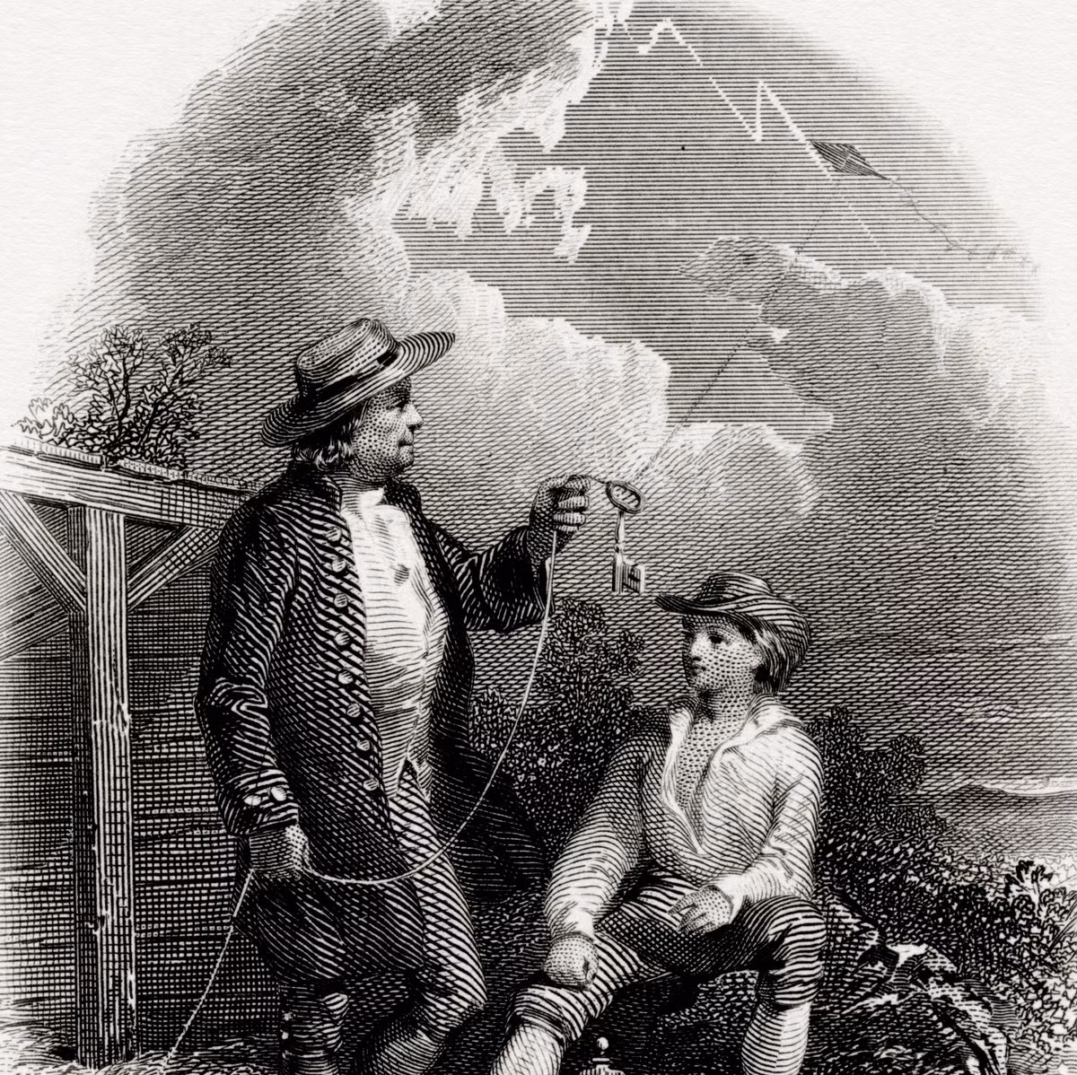 Năm 1752, nhà khoa học Mỹ Benjamin Franklin chứng minh rằng sét là một dạng điện bằng thí nghiệm thả diều trong cơn bão với chiếc chìa khóa buộc vào dây diều.
