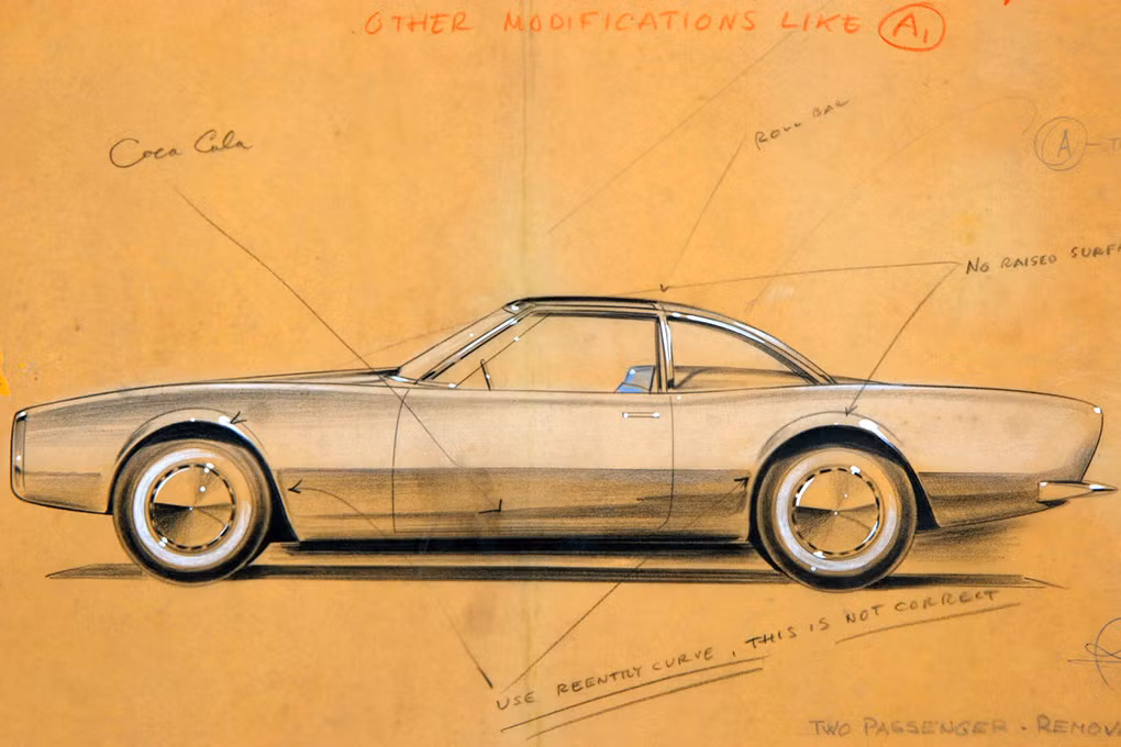 Bản thảo thiết kế theo đơn đặt hàng của công ty ô tô Studebaker. Loewy đã thiết kế lại logo cho hãng này.