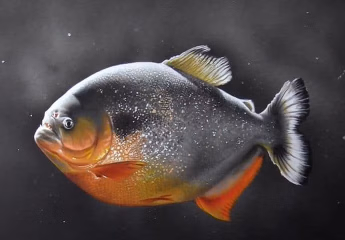  3. Cá piranha thường chỉ tấn công khi cảm thấy bị đe dọa hoặc khi đói cực độ. Chúng hiếm khi tấn công người, và phần lớn sống khá thụ động trong môi trường tự nhiên. Ảnh: Pinterest.