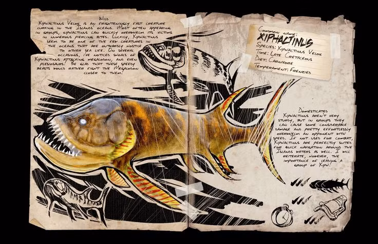  8. Xiphactinus là nguồn cảm hứng cho nhiều loài cá quái vật trong phim ảnh. Với vẻ ngoài dữ tợn và khả năng săn mồi khủng khiếp, Xiphactinus đã trở thành hình mẫu cho nhiều sinh vật biển kinh dị trong các bộ phim và trò chơi điện tử. Ảnh: Pinterest.