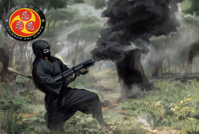  5. Kayakujutsu – kỹ năng sử dụng thuốc nổ. Ninja đã biết cách sử dụng thuốc nổ, pháo hoa và khói để gây hỗn loạn, tẩu thoát hoặc phá hủy mục tiêu từ xa – đây là yếu tố góp phần giúp họ luôn vượt trội về chiến thuật. Ảnh: Ninjutsu-shinden-kai-ninpo - Webnode.