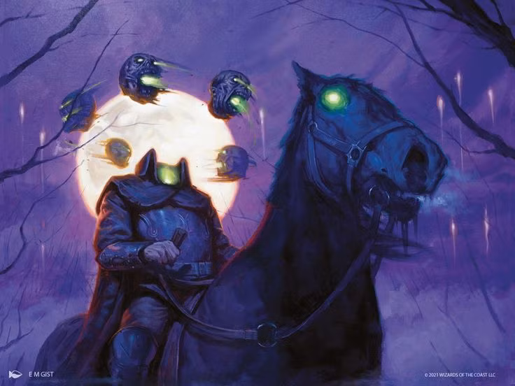  2. Chiếc đầu của Dullahan có thể phát sáng trong bóng tối. Chiếc đầu bị cắt lìa của Dullahan không chỉ là một vật trang trí đáng sợ, mà còn phát ra ánh sáng ma quái, giúp hắn nhìn thấy mọi thứ ngay cả trong đêm tối đen như mực. Ảnh: Pinterest.