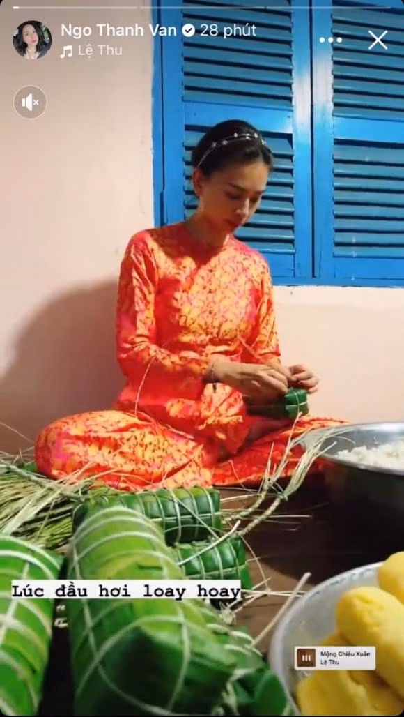 Khoanh khac de thuong cua Ngo Thanh Van- Huy Tran khi ve que an Tet-Hinh-4