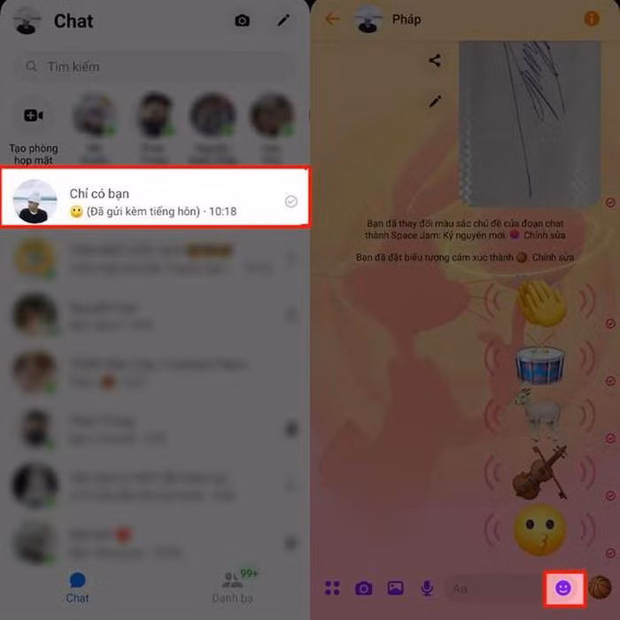 Cach su dung icon phat ra am thanh cua Messenger mot cach de dang