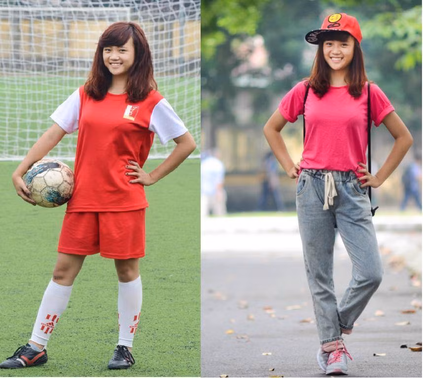 Cuộc thi "Hoa khôi bóng đá nữ sinh viên Hà Nội 2014" nằm trong khuôn khổ Giải đấu bóng đá nữ sinh viên các trường đại học, cao đẳng Hà Nội 2014 được tổ chức thường niên. Ảnh: Thí sinh Hoàng Mai Linh - sinh viên, vận động viên trường ĐH Bách Khoa.