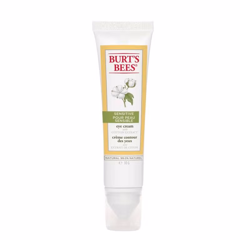 Kem dưỡng mắt cho da nhạy cảm. Kem dưỡng mắt Burt's Bees với tinh chất cây bông, dầu ô liu là sự lựa chọn hoàn hảo cho làn da nhạy cảm, đặc biệt là da dưới vùng mắt.