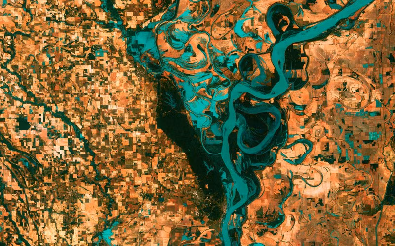 Hình ảnh về sông Mississippi, ở phía nam Memphis, Tennessee.