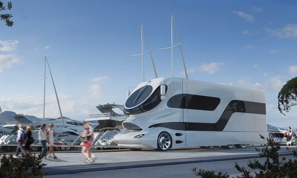Hãng xe Marchi Mobile của Áo vừa cho ra đời mẫu xe bus siêu sang eleMMent Palazzo RV. Đây là mẫu xe bus sản xuất theo đơn đặt hàng của của đại gia Dubai và được mệnh danh là "siêu du thuyền mặt đất" hay "khách sạn di động".