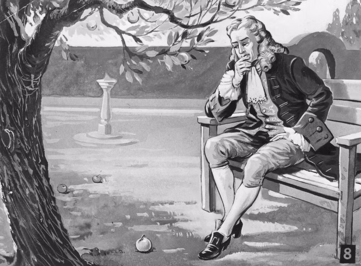 Bên ngoài cửa sổ nhà có một cây táo. Đây chính là cây táo huyền thoại gắn với chuyện Newton bị một quả táo rơi vào đầu và đột nhiên hiểu các lý thuyết về trọng lực và chuyển động.
