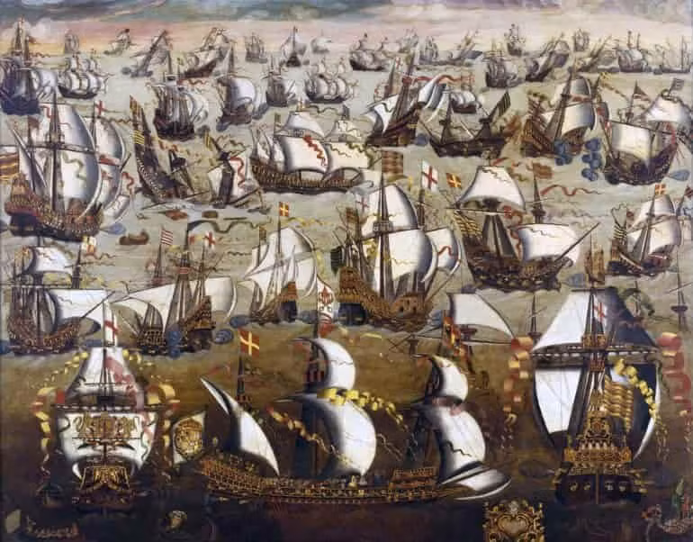 Hạm đội Armada vẫn tiếp tục tiến lên trong vài ngày kế tiếp, nhưng lực lượng của họ đã mỏng đi khá nhiều. Ngày 27/7, Armada neo lại Calais, Pháp. Nhiệm vụ kiểm soát eo biển Manche vẫn nằm ngoài tầm với.