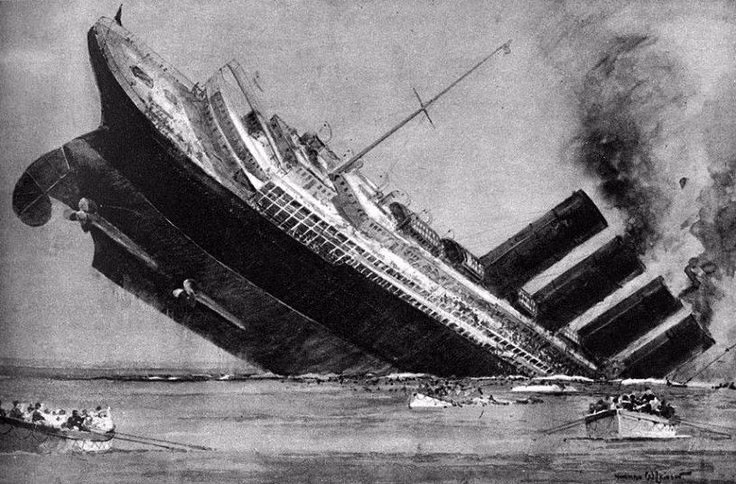 Khiến 1.200 người chết chỉ sau 18 phút, vụ chìm tàu Lusitania ngày 7/5/1915 là thảm họa chìm tàu nổi tiếng chỉ sau Titanic. Thủ phạm của thảm họa này chính là tàu ngầm của người Đức.
