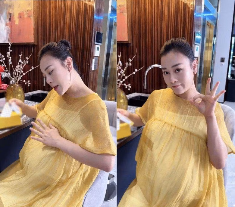 Phương Oanh dưỡng thai không tránh khỏi cảnh “phá dáng“ - Hình 2 Phuong Oanh duong thai khong tranh khoi canh “pha dang“-Hinh-2
