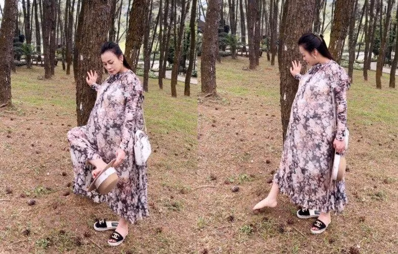 Phương Oanh dưỡng thai không tránh khỏi cảnh “phá dáng“ Phuong Oanh duong thai khong tranh khoi canh “pha dang“