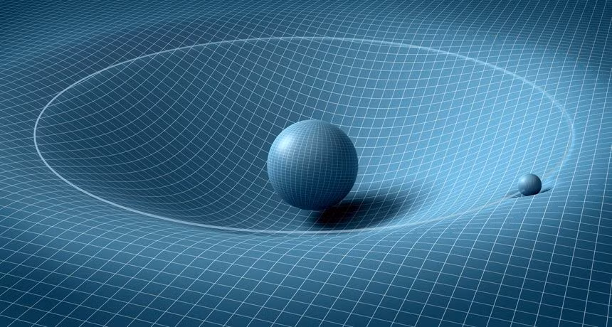 4. Dự đoán sóng hấp dẫn. Einstein dự đoán rằng các sự kiện lớn, như hai hố đen va chạm, có thể tạo ra sóng hấp dẫn - những gợn sóng trong không-thời gian lan truyền ra ngoài với tốc độ ánh sáng. Sóng này đã được phát hiện thực nghiệm vào năm 2015. Ảnh: Pinterest.