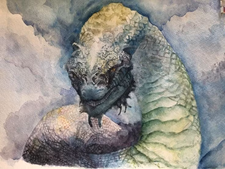  8. Trận chiến với Thor. Trong Ragnarök, Jörmungandr và Thor sẽ giao chiến với nhau. Sau khi giết Jörmungandr, Thor sẽ chỉ bước được chín bước trước khi bị trúng độc và chết vì nọc độc của con rắn. Ảnh: Pinterest.