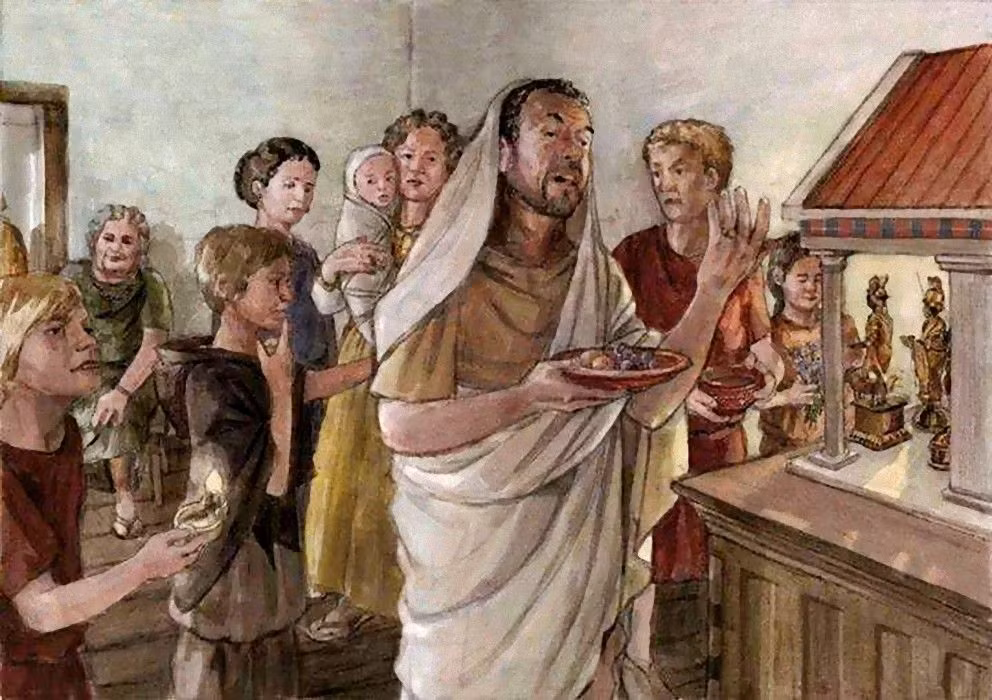  6. Lễ hội Parentalia. Parentalia là lễ hội kéo dài 9 ngày vào tháng 2, dành riêng để tưởng nhớ tổ tiên. Người La Mã sẽ thăm mộ và dâng lễ vật cho người đã khuất. Ảnh: Pinterest.