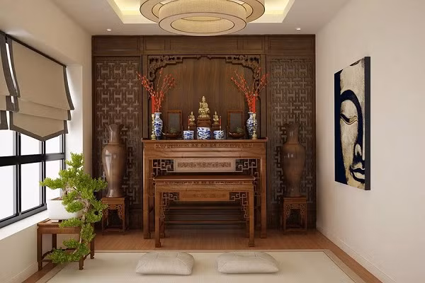 Nếu là nhà cao tầng: đặt bàn thờ trong căn phòng trên tầng cao nhất của ngôi nhà, phía sau bàn thờ phải là tường vững chãi, không được dựa vào kính hoặc cửa sổ.
