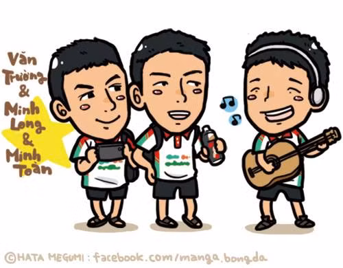 Bộ ba thủ môn của U19 Việt Nam qua bức vẽ của Megumi.