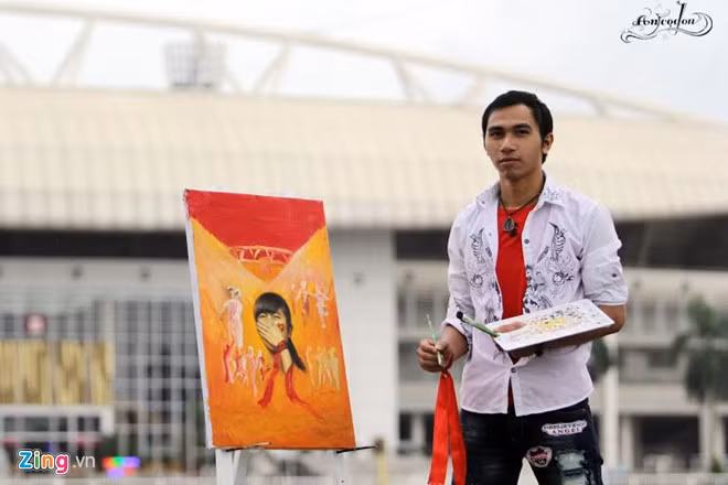 Giống như bao họa sĩ khác, niềm cảm hứng sáng tác của An Thắng (Ancodon) vẫn là chủ đề về phong cảnh, con người và tình yêu quê hương đất nước.