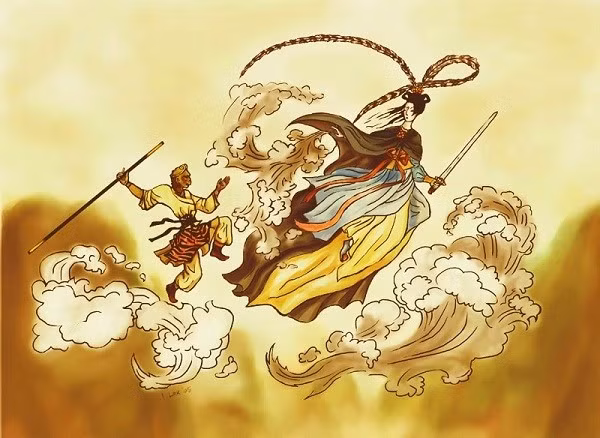 Cụ thể, Tôn Ngộ Không được sinh ra từ một tảng đá ma thuật hấp thụ tinh hoa của vũ trụ, trời đất. Khi sinh ra, Tôn Ngộ Không thông minh lanh lợi, sớm trở thành Mĩ Hầu Vương của Hoa Quả Sơn. Sau đó, Mĩ Hầu Vương theo học phép thuật của Bồ Đề Tổ sư, học được hầu quyền và 72 phép biến hóa, tự do bay lượn trên mây, lộn một vòng đi xa tới 10 vạn 8 ngàn dặm (khoảng 54 ngàn km).