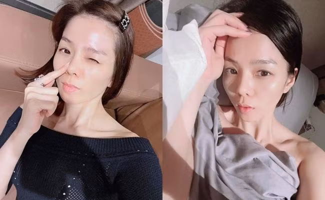 Vài lần Lệ Quyên gây hoang mang với mặt mộc hốc hác.