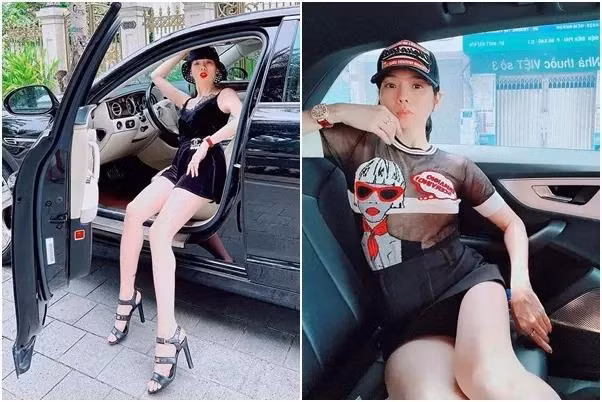 Dáng pose xiêu vẹo hay zoom cận vào chỗ hiểm đã trở thành những hình ảnh "cộp mác" Lệ Quyên, bất kể mặc quần hay váy ngắn.
